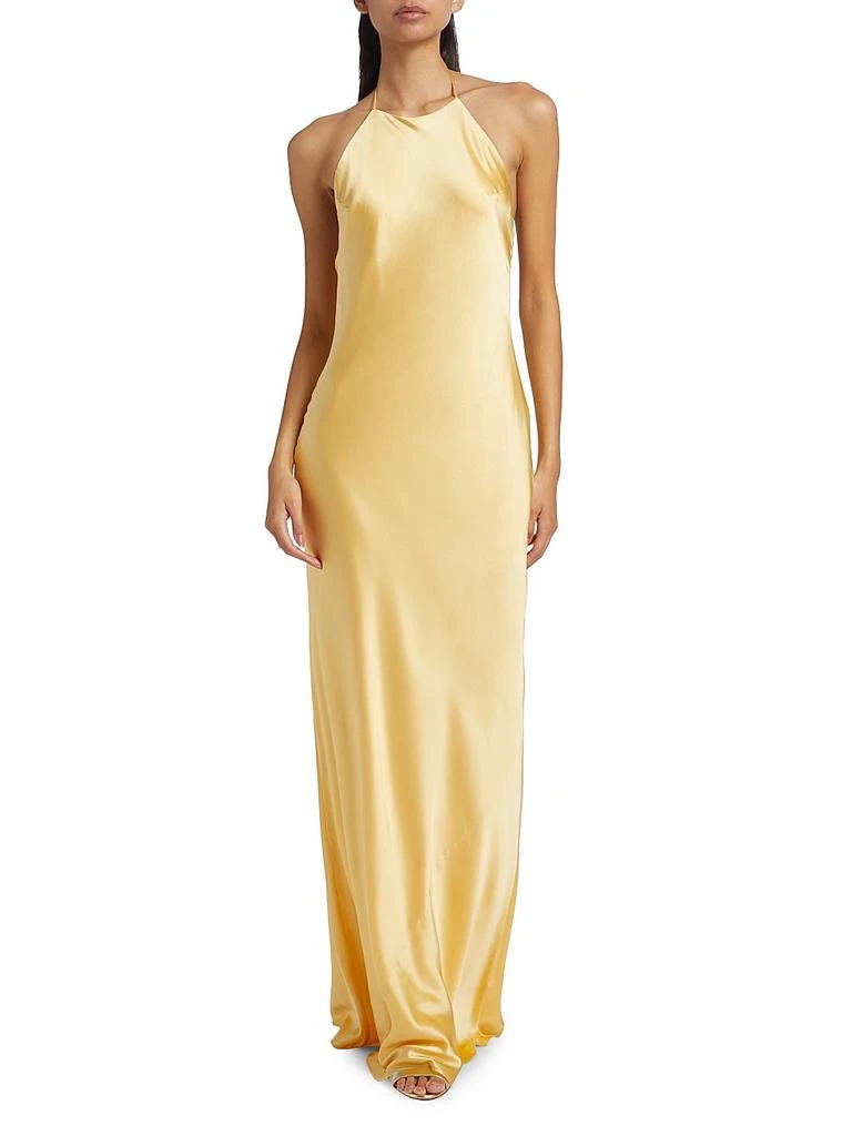 chain neck halter dress 100% Italian Linen Halter Dress main image 0