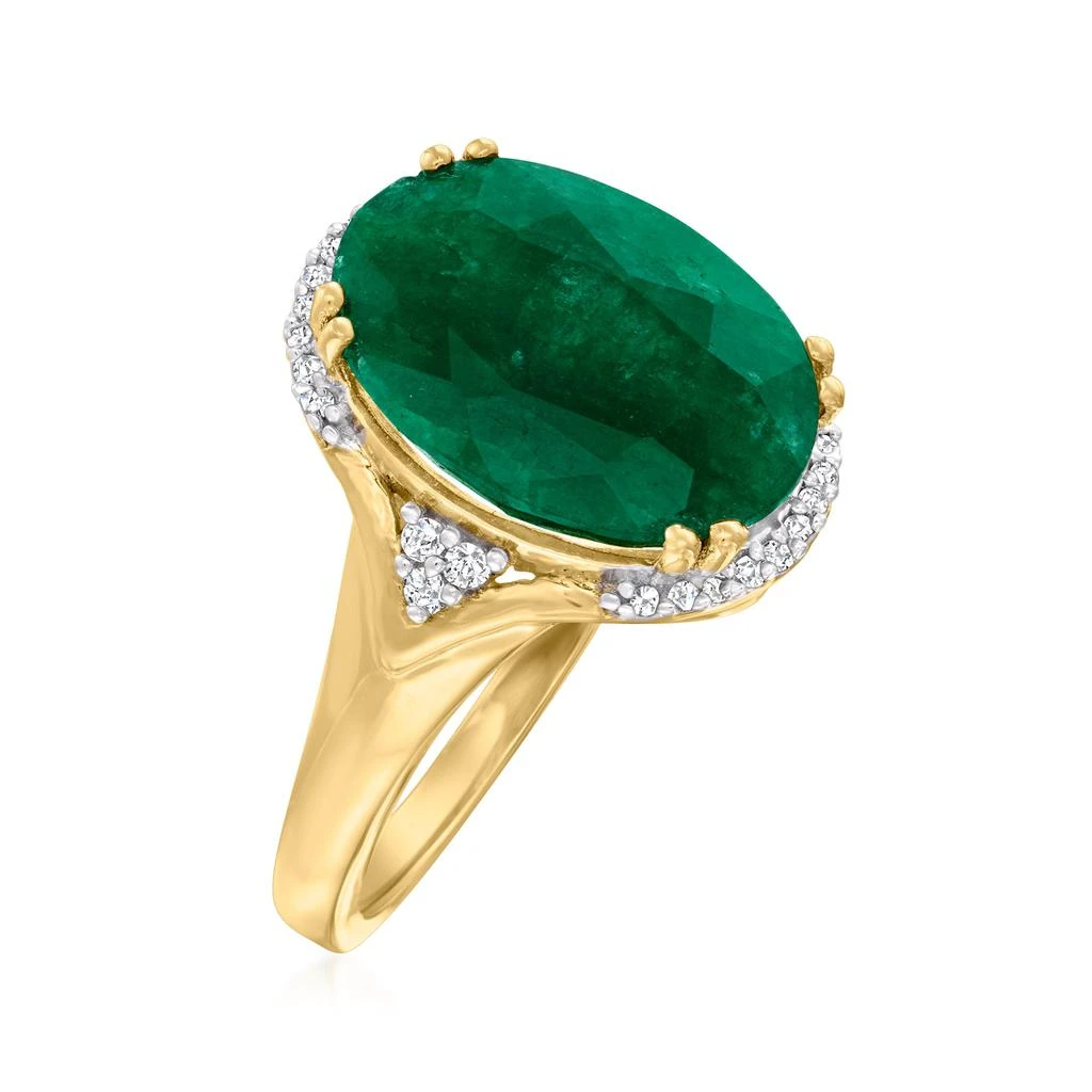 Ross-Simons Emerald Ring With Diamond Accents in 18kt Gold Over Sterling 3