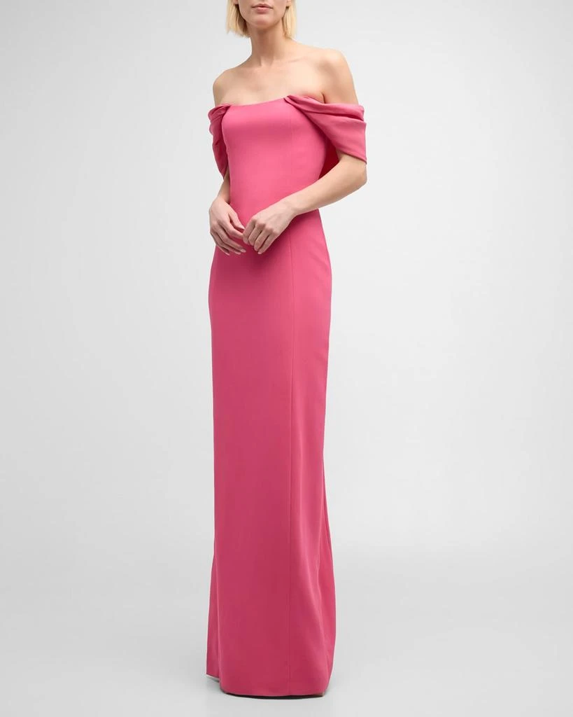 Oscar de la Renta Strapless Column Gown with Draped Detail 3