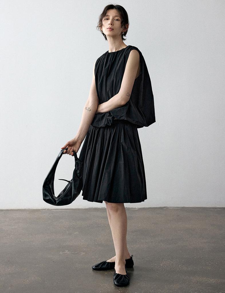 Pixie Market Black Puff Parachute Top