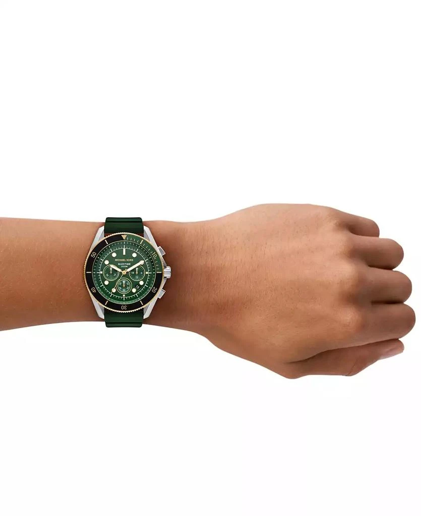 Michael Kors Men's Maritime Chronograph Green Silicone Watch, 45mm 4