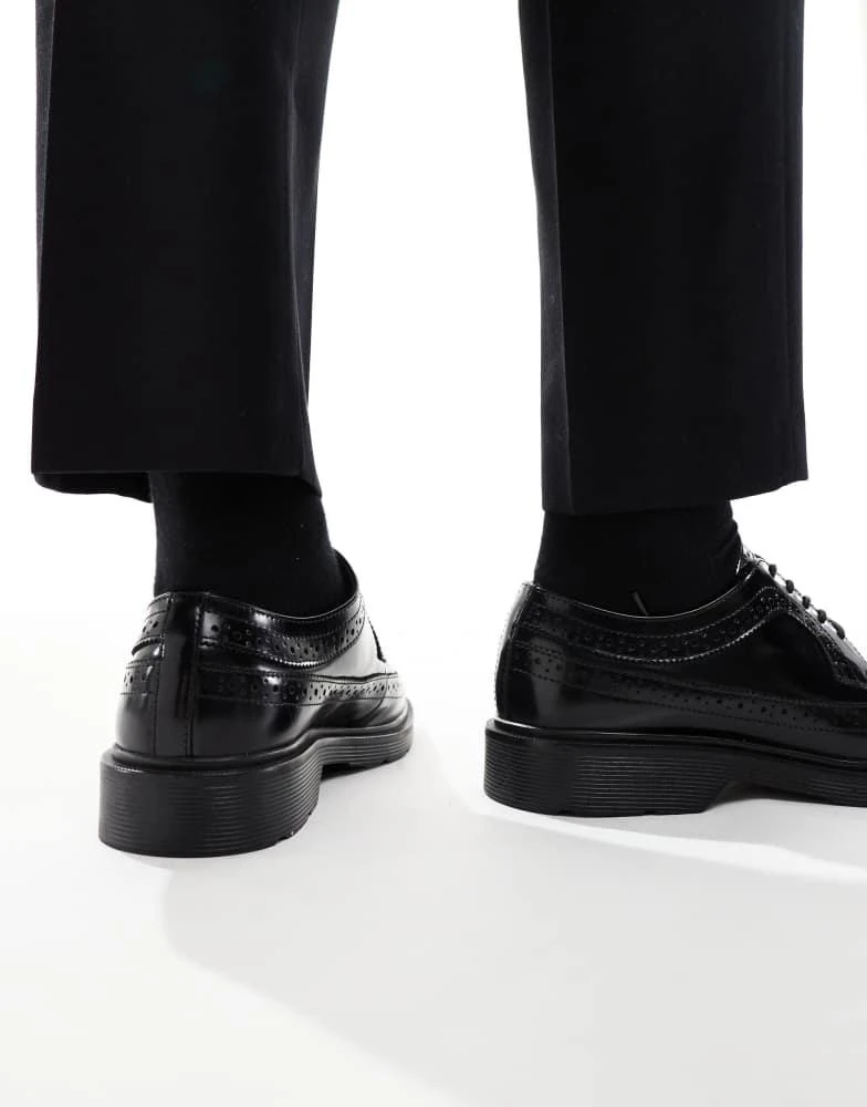 Jack & Jones Jack & Jones leather brogue in black 3
