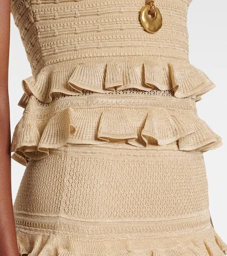 Zimmermann Hypnotic knitted ruffled lamé top 5