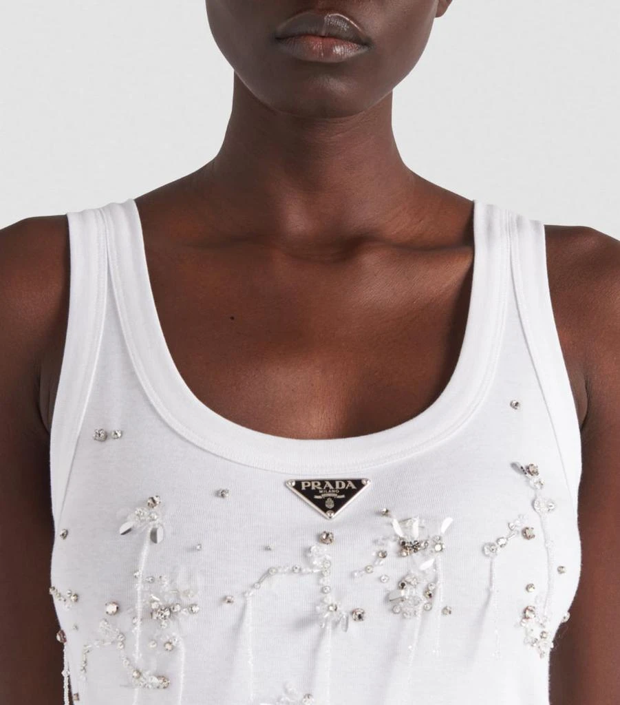 Prada Cotton Embellished Tank Top Dress 5