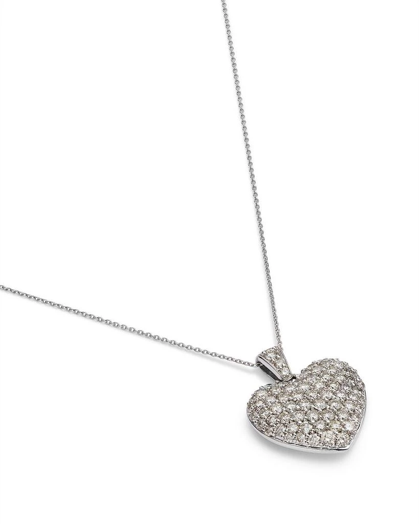 Bloomingdale's Diamond Pavé Heart Pendant Necklace in 14K White Gold, 1.50 ct. t.w. 3