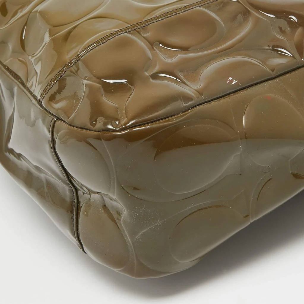 Coach Coach Olive Green Op Art Embossed Patent Leather East West Gallery Tote 11