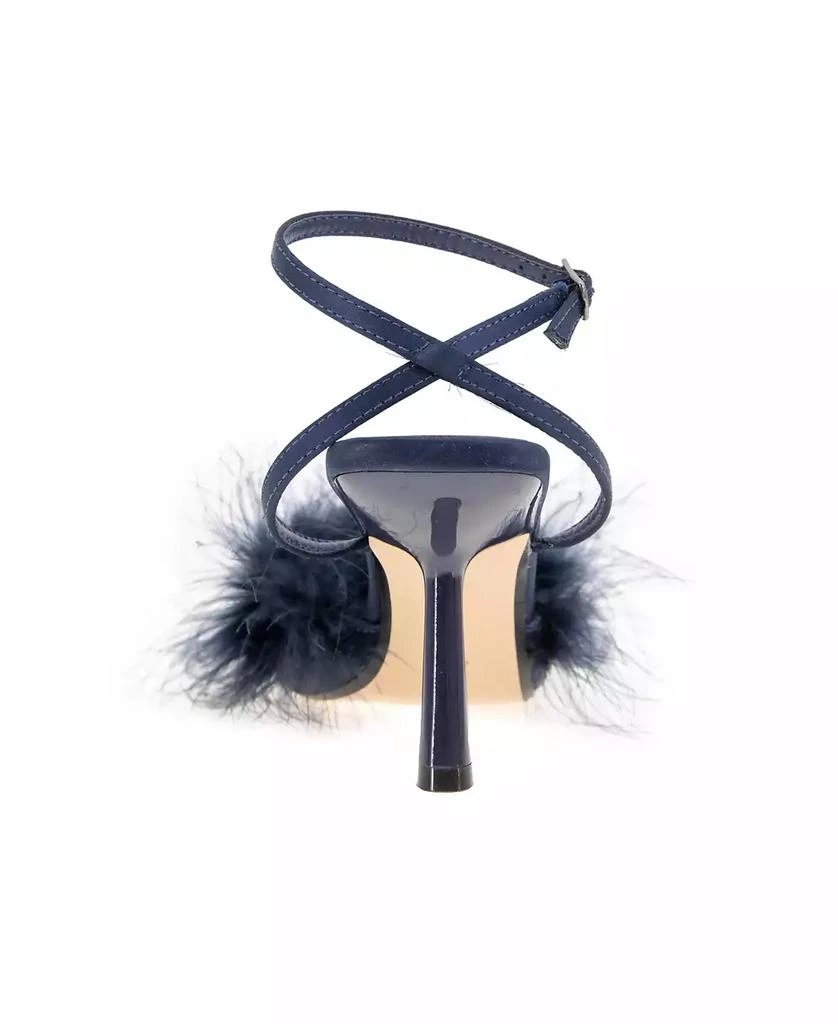 BCBG Women's Iliana Ankle Strap Feather Detail Pumps 3
