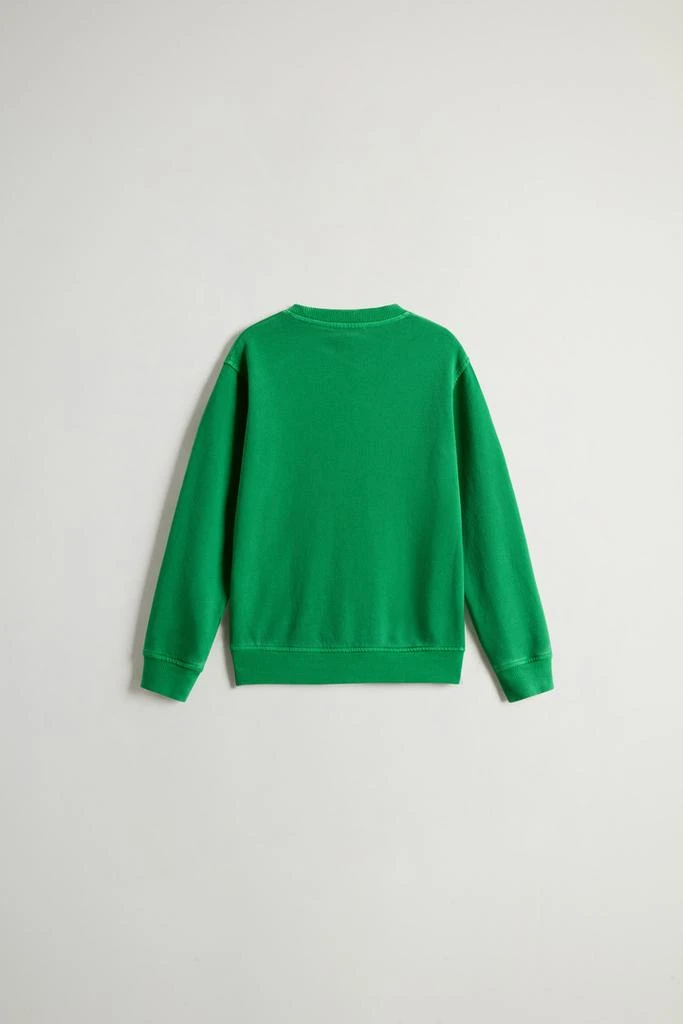 Woolrich Boys’ Garment-Dyed Pure Cotton Crewneck Sweatshirt - Boys - Green 2
