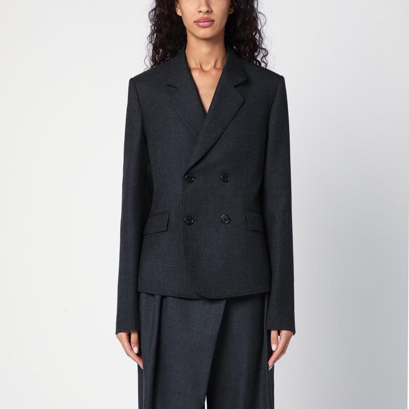 Double breasted jacket in wool and mohair Black - LOEWE