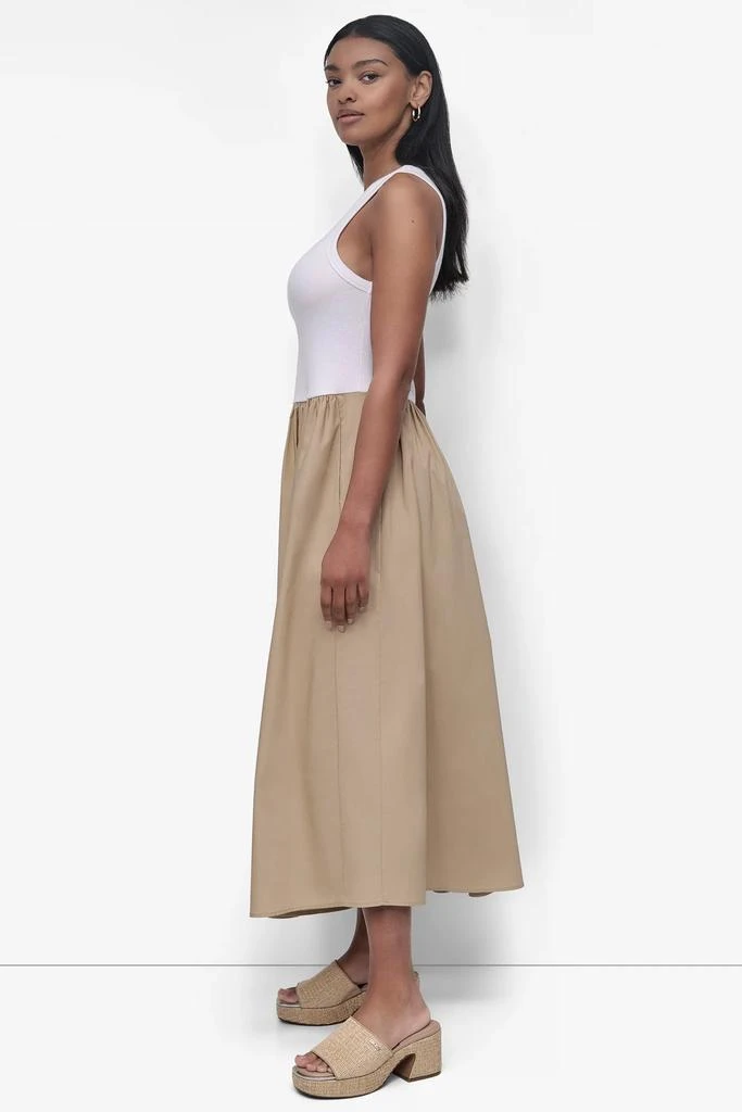 DKNY RIB TANK DRESS WITH POPLIN SKIRT 3