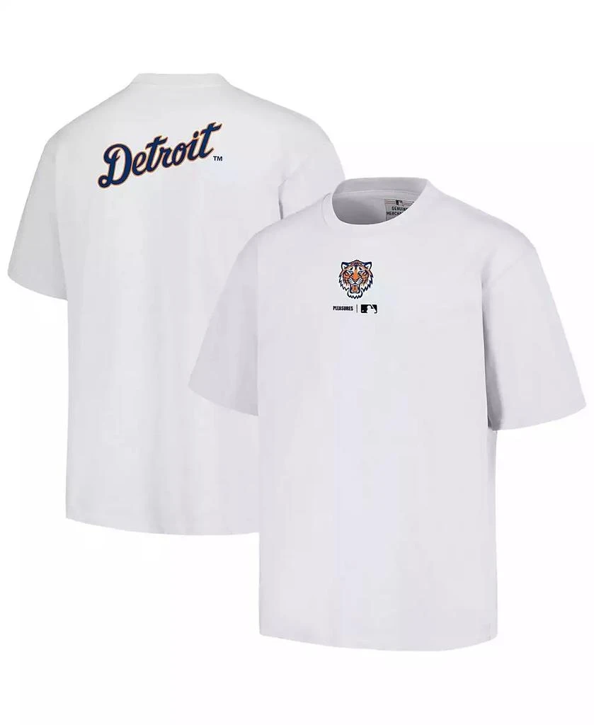 Pleasures Men's White Detroit Tigers Mascot T-shirt 1