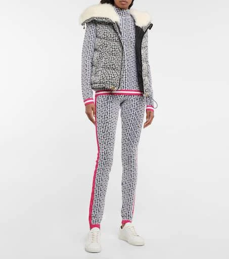 Balmain Jacquard-knit wool-blend leggings 2