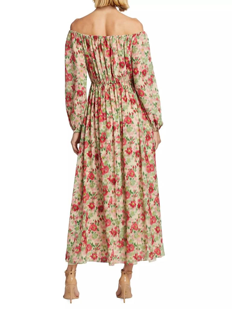 ADAM LIPPES Floral Silk Off-The-Shoulder Dress 5
