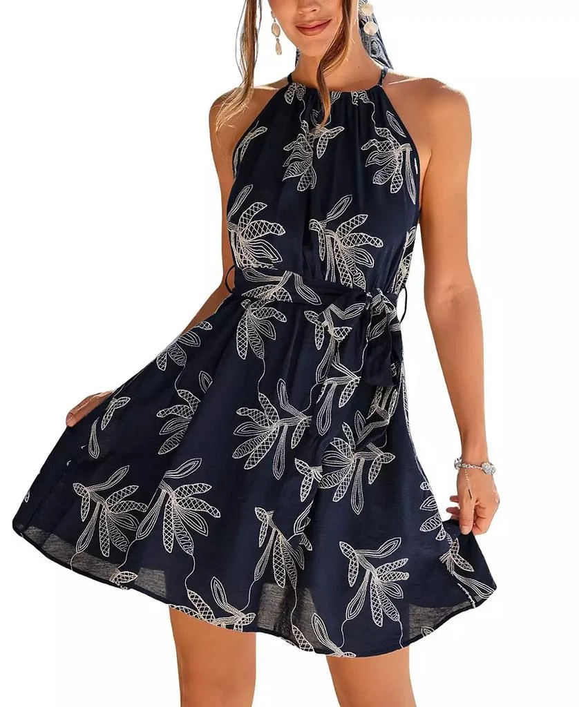 Cupshe Mermaiden Tropical Mini Dress - Navy - M Cupshe Mermaiden Tropical Mini Dress - Navy - M