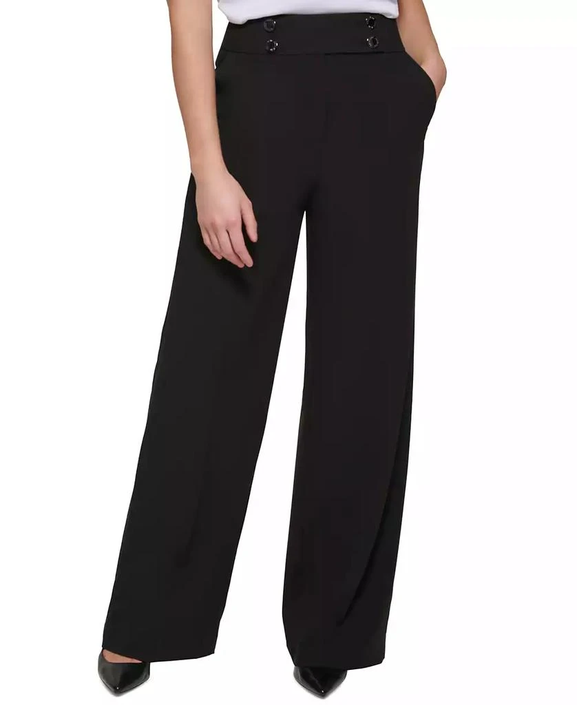 Calvin Klein Women's Whitney Button Front Wide Leg Pants 1