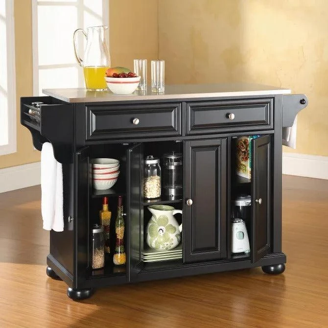 Crosley Furniture Alexandria Full Size Kitchen Island With Stainless Steel Top 1