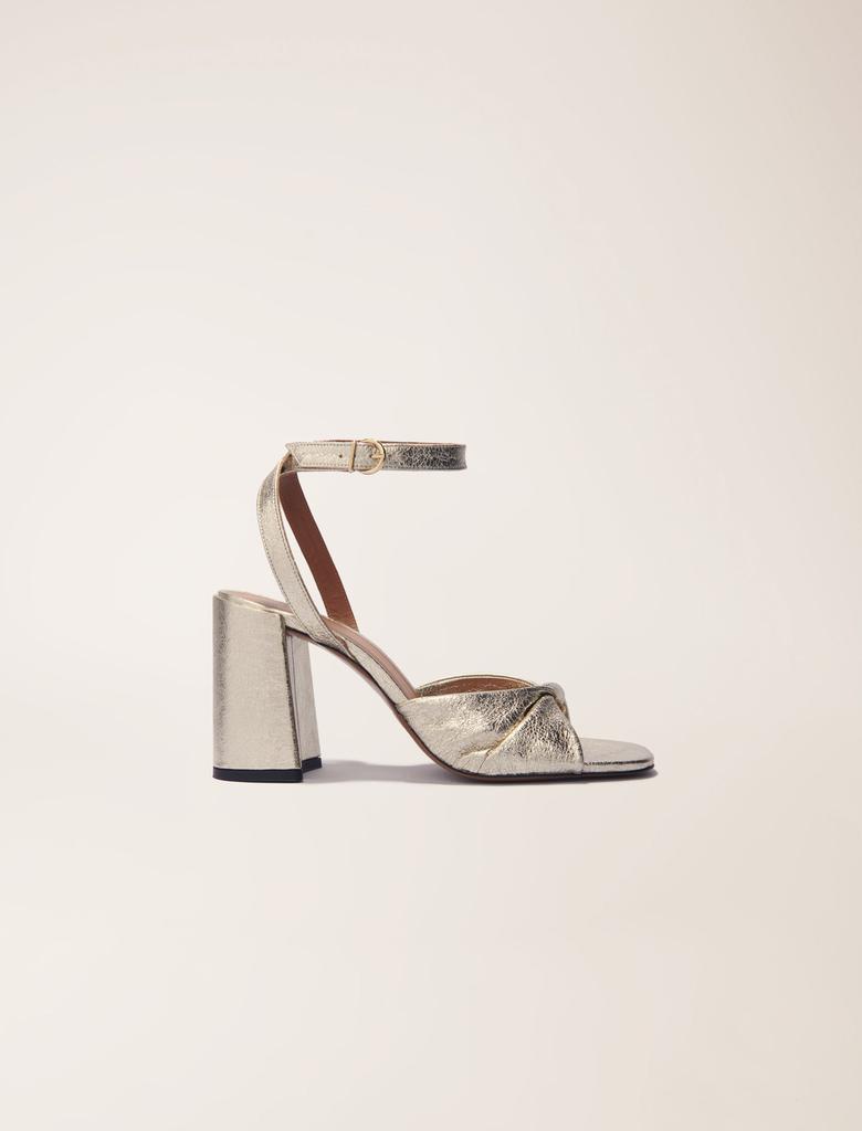 Maje Maje Woman's leather Metallic leather sandals with heels for Spring/Summer