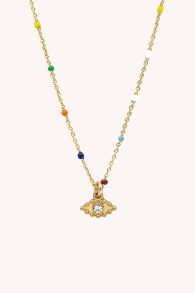Rebecca Minkoff Evil Eye Multi Bead Necklace
