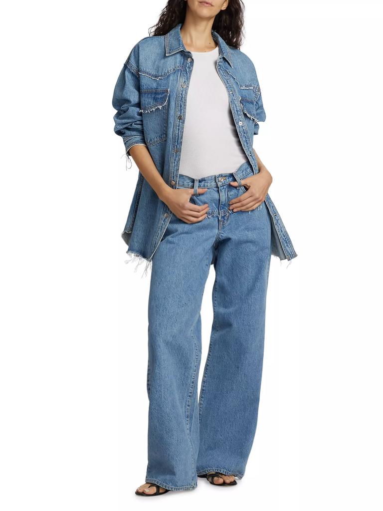 SLVRLAKE Oversized Western Denim Shirt