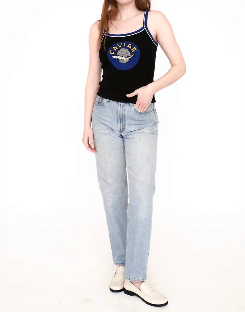 Rachel Antonoff Caviar Motif Tank Top In Black