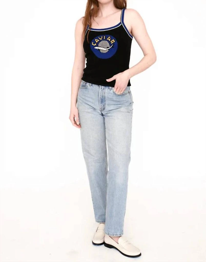 Rachel Antonoff Caviar Motif Tank Top In Black 1
