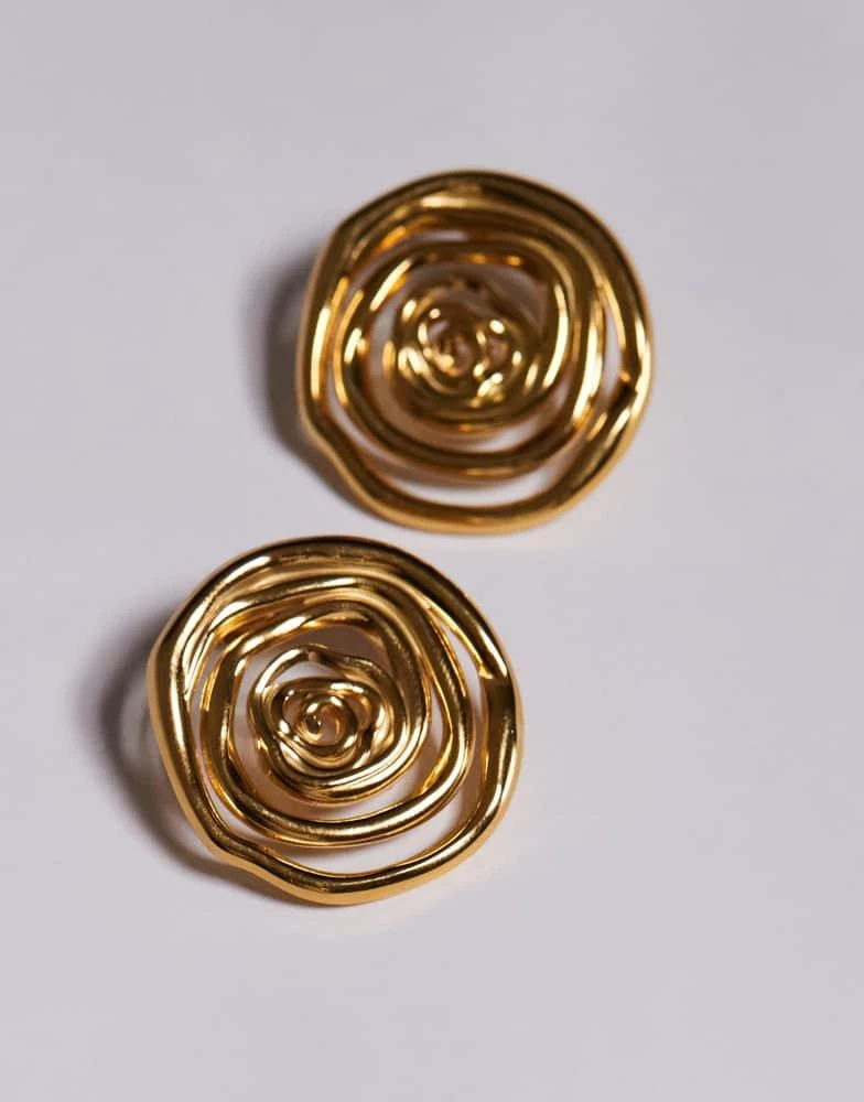 8 Other Reasons 8 Other Reasons large round stud earrings in 18k gold plated 3