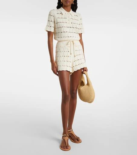 Zimmermann High-rise pointelle shorts 2