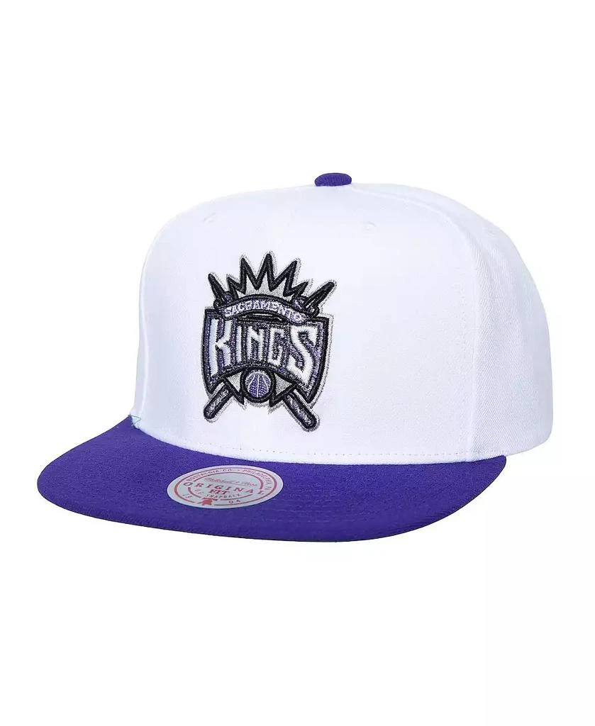 Mitchell & Ness Men's White Sacramento Kings Soul Logo Shine 2-Tone Snapback Hat 1