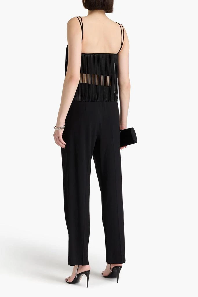 GALVAN  LONDON Cropped fringed knitted top 3