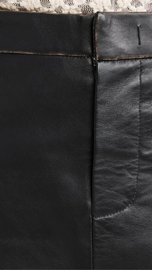 Vince Mid Rise Leather Pencil Skirt 5