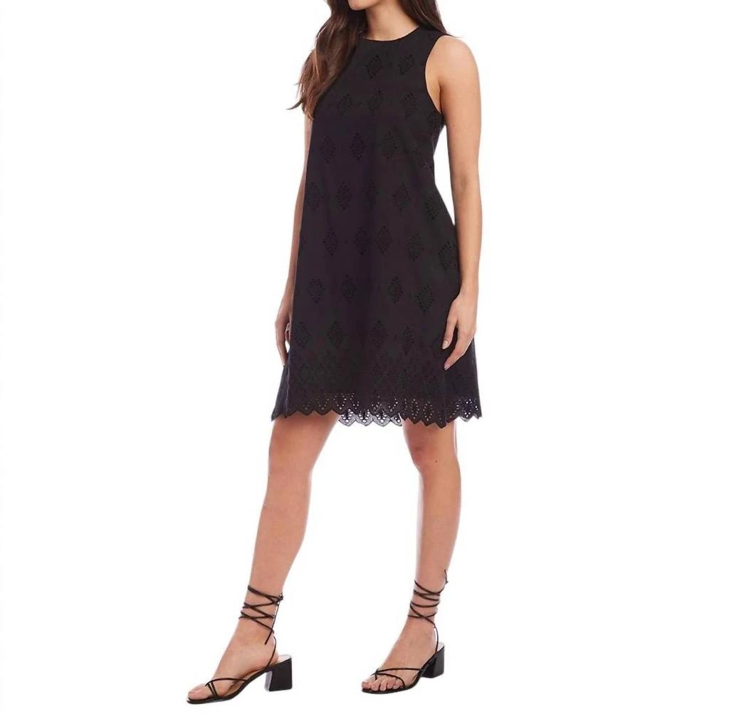 Karen Kane Eyelet Shift Dress In Black 2