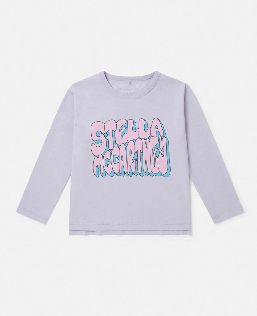 Stella McCartney Stella McCartney - Stella Graphic Long-Sleeve T-Shirt, Woman, Lilac multicolour, Size: 12 1