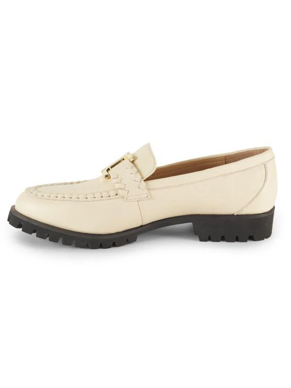 Saks Fifth Avenue Pixie Apron Toe Leather Loafers 4