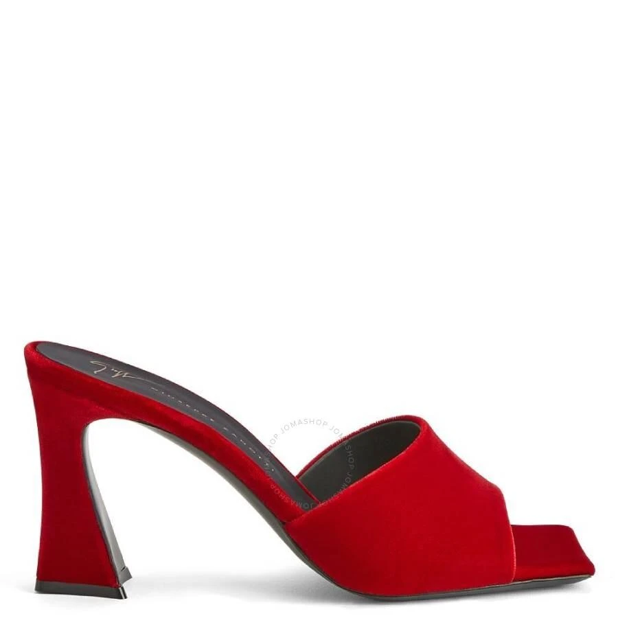 Giuseppe Zanotti Red Solhene Velvet-Effect Mules 1