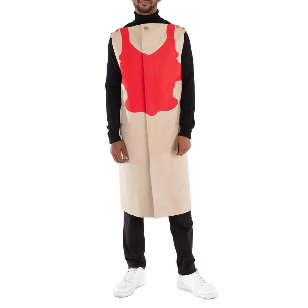 Burberry Men
s Soft Fawn Reconstructed-Print Sleeveless Car Coat 1