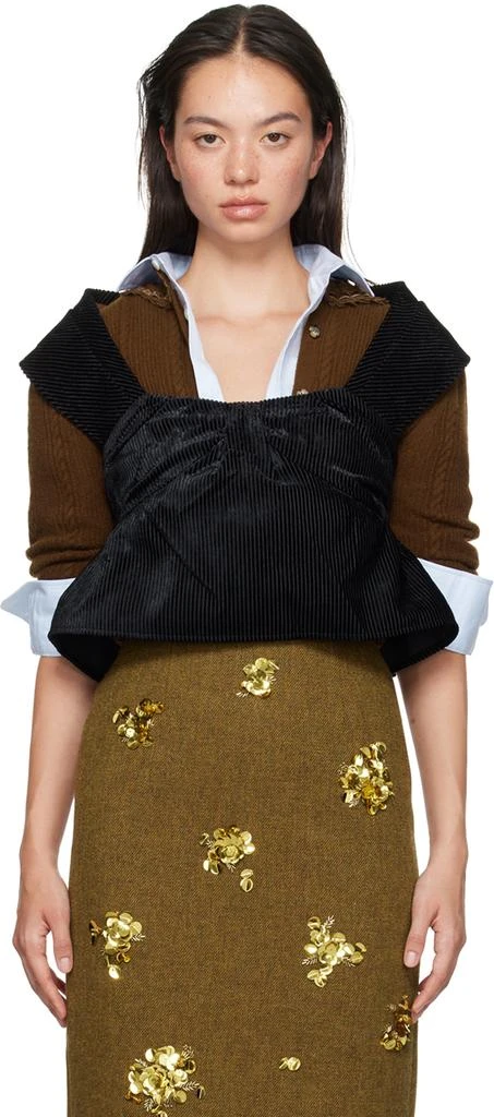 Shushu/Tong Black Three-Dimensional Pleated Top 1