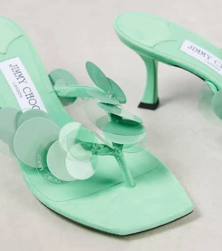 Jimmy Choo Freja 70 embellished suede thong sandals 5