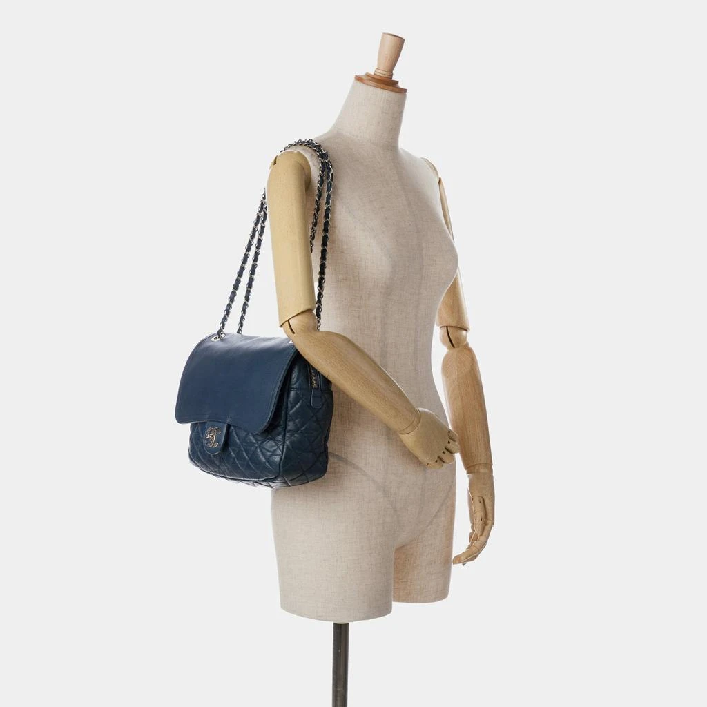 Chanel Chanel Navy Blue Quilted Calfskin Easy Zip Flap Bag 9