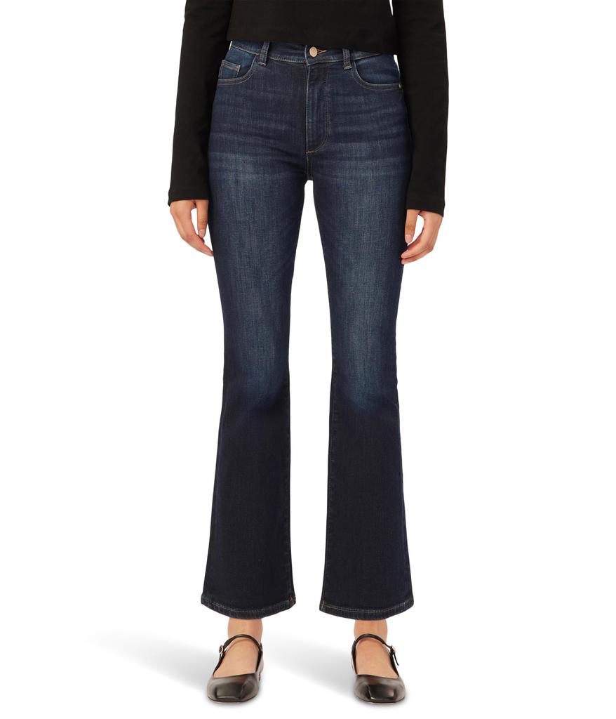 DL1961 Bridget Boot High-Rise Crop Jeans in Thunderbird