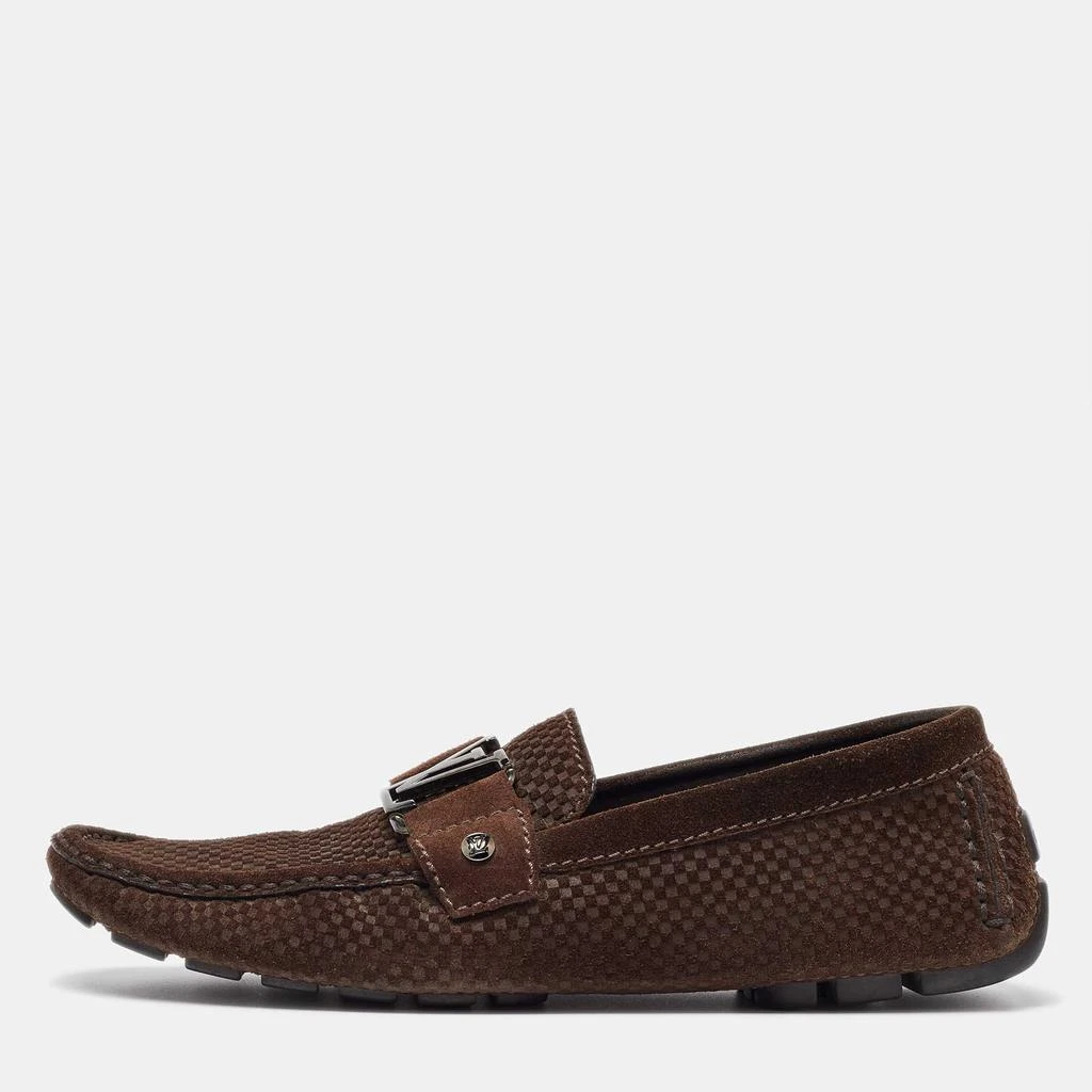Louis Vuitton Louis Vuitton Brown Suede Monte Carlo Slip On Loafers Size 40 1