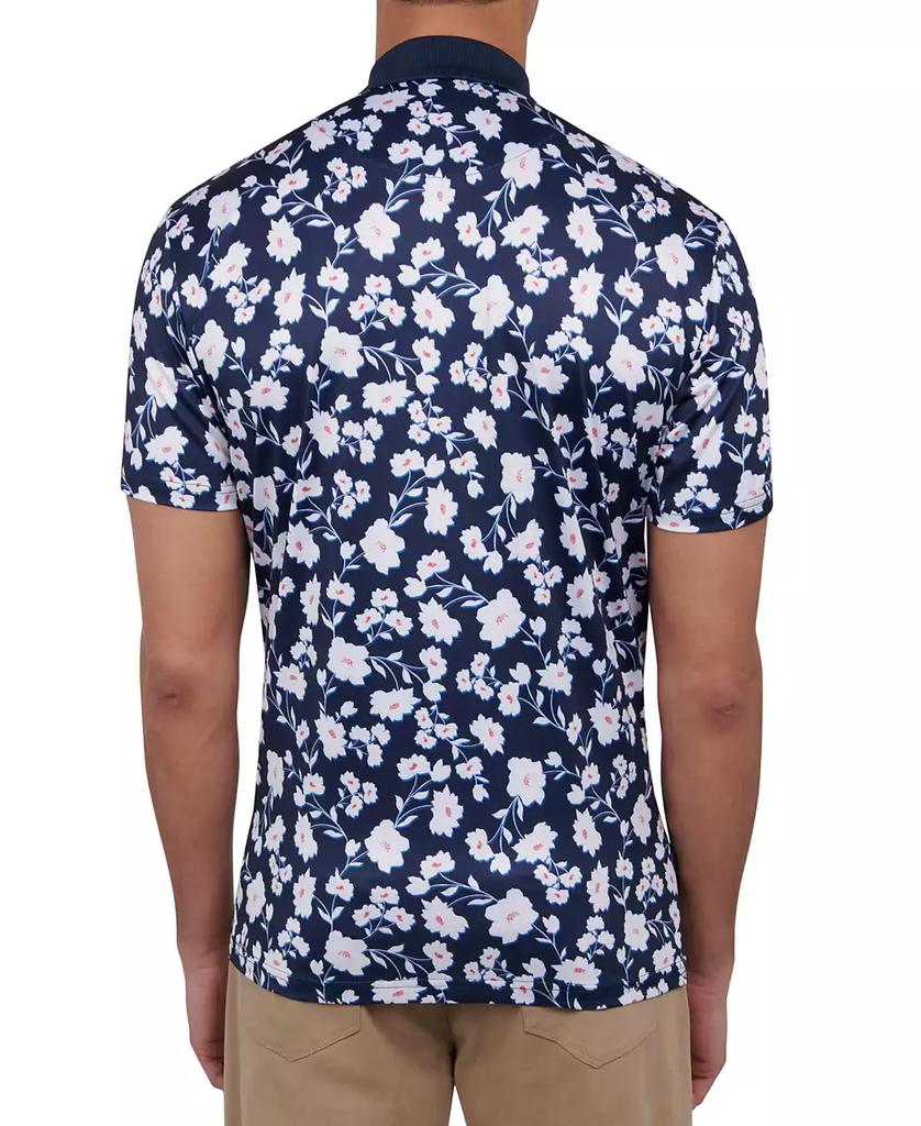 Society of Threads Men's Slim Fit Floral Print Performance Polo Shirt