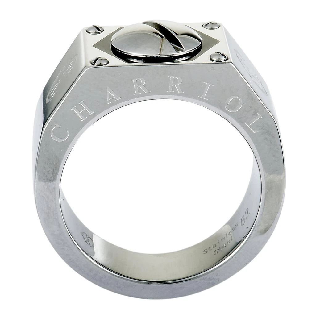 Charriol Rotonde Stainless Steel Black Epoxy Band Ring 6