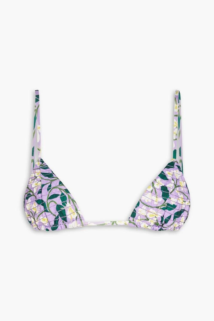 Agua by Agua Bendita Sabina Dos Gardenias Lila quilted floral-print triangle bikini top 1