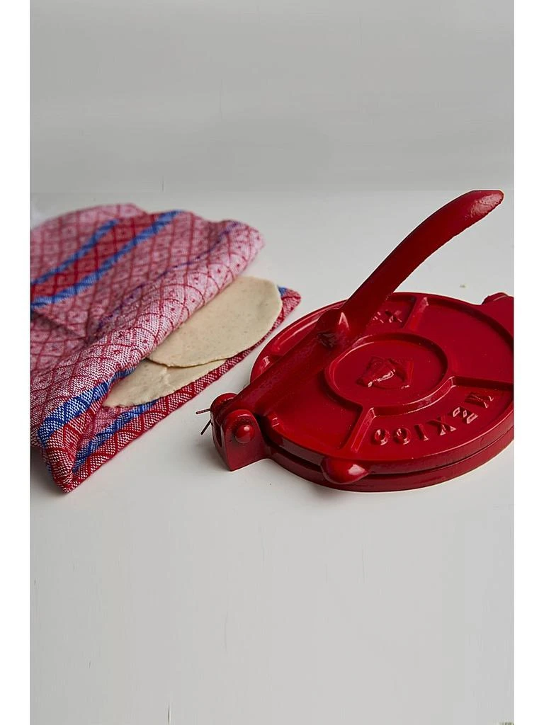 Verve Culture Tortilla Press Kit - Red Cast Iron With Serviletta 3