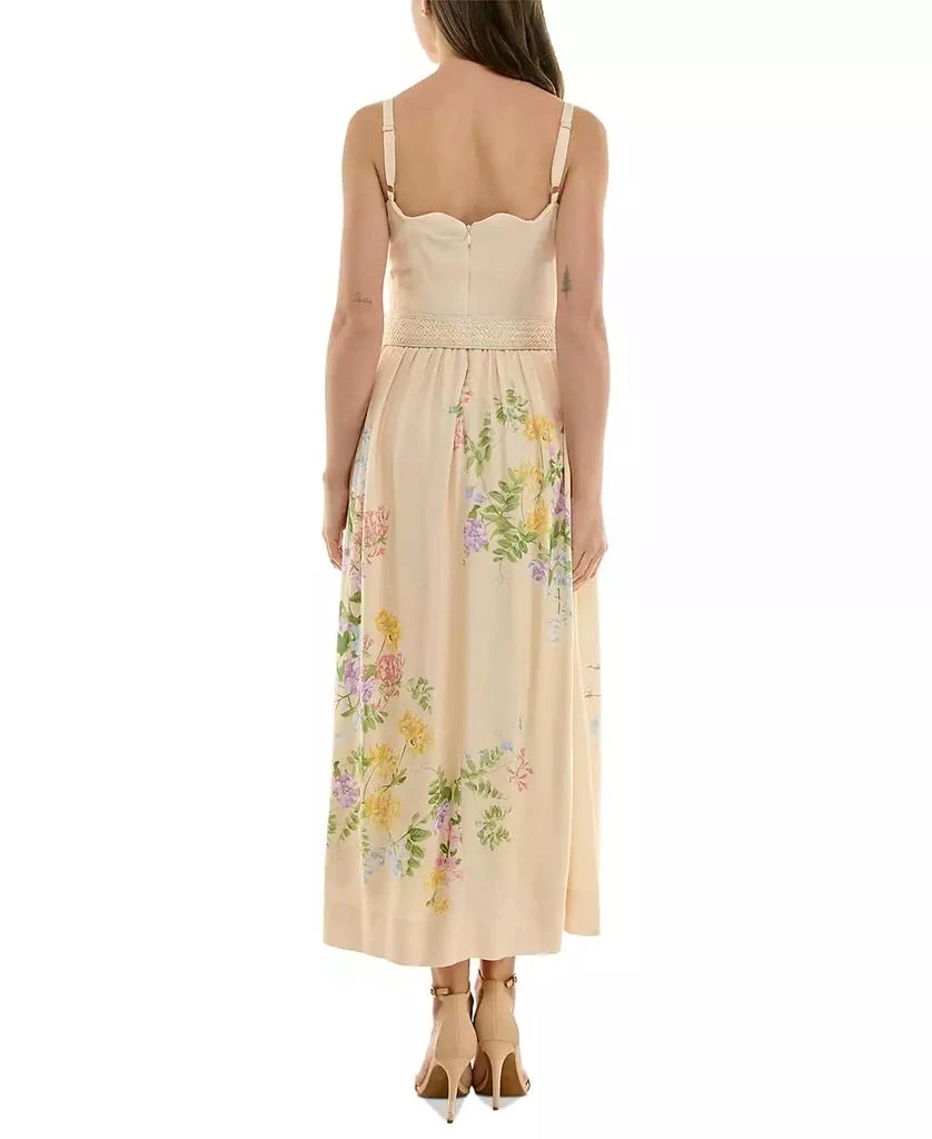 Taylor Women's Floral-Print Belted Fit & Flare Dress 4