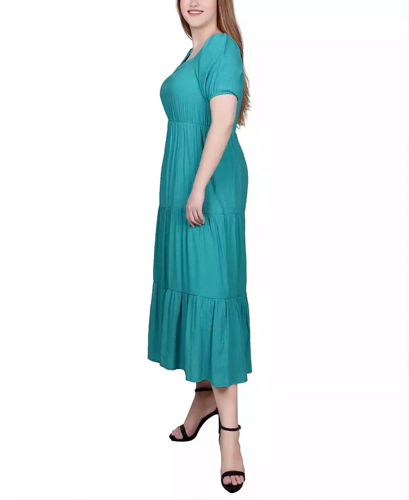 NY Collection Petite Short Sleeve Tiered Midi Dress 6
