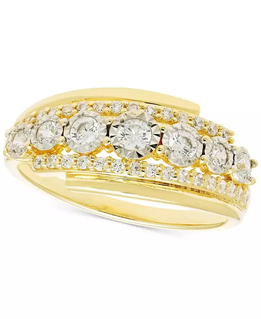 Macy's Diamond Three Row Ring (1/2 ct. t.w.) in 14k Gold or 14k White Gold
