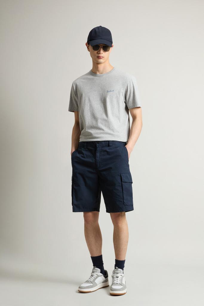 Woolrich Garment-Dyed Cargo Short in Pure Cotton - Men - Blue