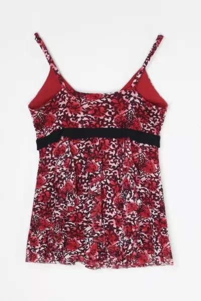 Urban Outfitters Vintage Y2k Dark Red Layered Top with Tie 3