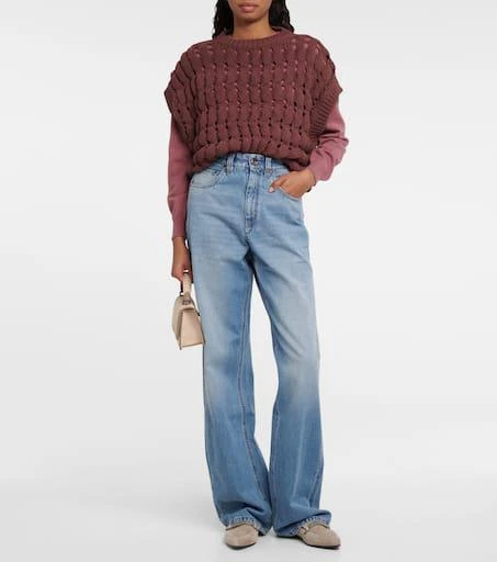 Brunello Cucinelli Open-work cotton-blend top 2